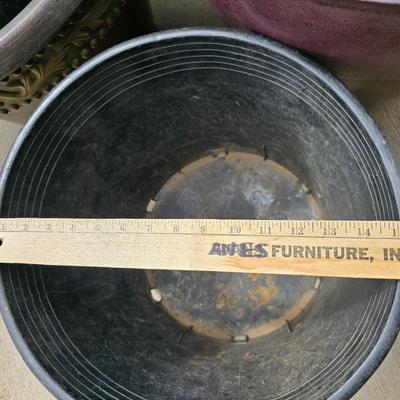 Three Large Outdoor Planters – Plastic & Resin