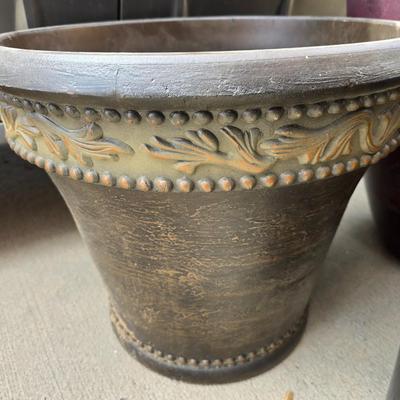 Three Large Outdoor Planters – Plastic & Resin