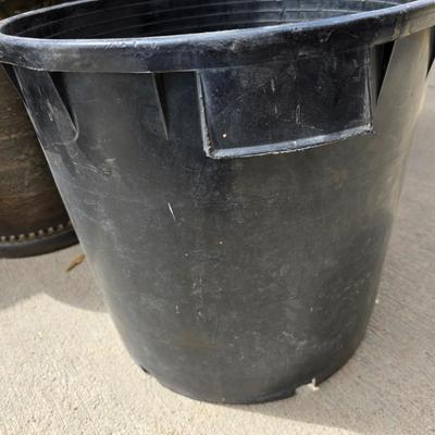 Three Large Outdoor Planters – Plastic & Resin