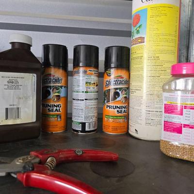 Garden Chemicals & Pruning Supply Lot – Weed Control, Fertilizer & Pruner