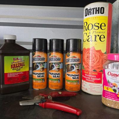 Garden Chemicals & Pruning Supply Lot – Weed Control, Fertilizer & Pruner