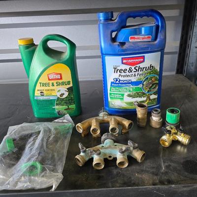 Tree & Shrub Care Lot with Hose Fittings – Insect Control & Watering Hardware