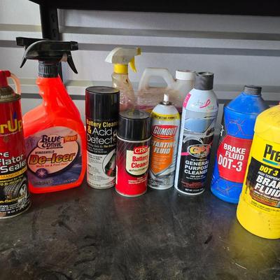 Automotive Fluids & Maintenance Spray Lot – Brake Fluid, De-Icer, Cleaner & More