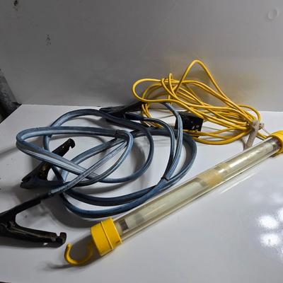 Automotive Utility Lot – Drop Light with long cord and Jumper Cables