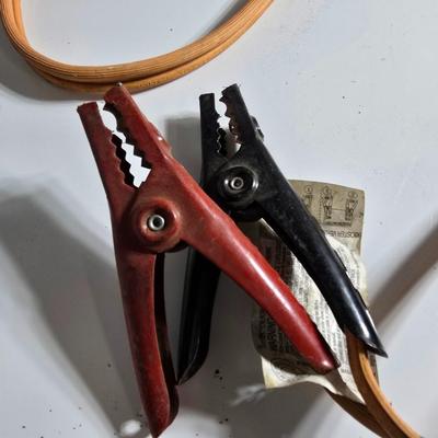 Garage Utility Hand Tool Lot – Jumper Cables, Funnels, Brushes & More
