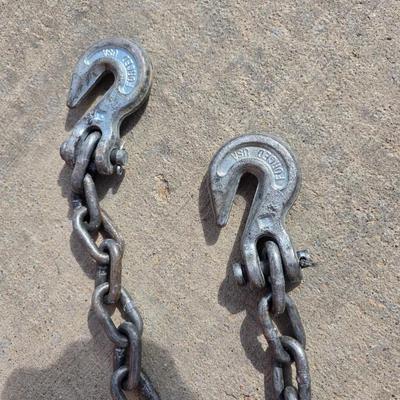 Heavy-Duty Steel Chain with Hooks – Approx. 26 ft