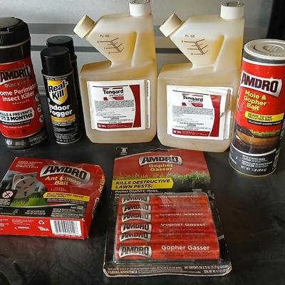 Yard & Home Pest Control Lot – Gopher, Ant, Insect & Fogger Supplies