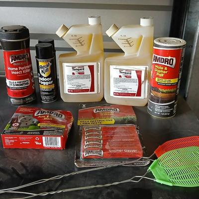Yard & Home Pest Control Lot – Gopher, Ant, Insect & Fogger Supplies