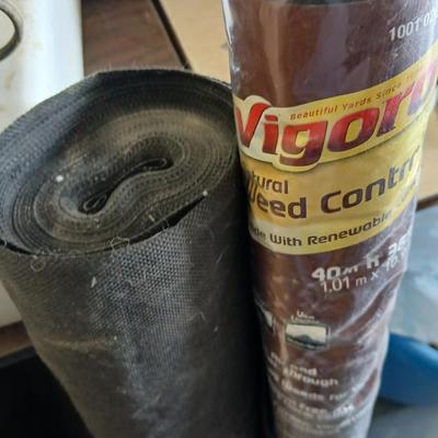 Lot of 2 Weed Barrier Rolls – Vigoro & Unmarked Landscape Fabric
