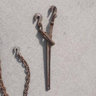 Tow Chain & Load Binder Lot – 2 Chains + Lever Binder