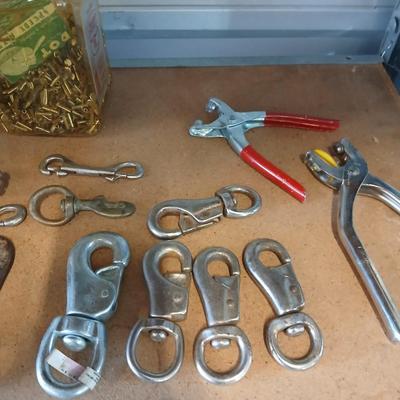 Lot of Clips, Snaps, Hardware & Tools – Swivels, Buckles, Fasteners & More