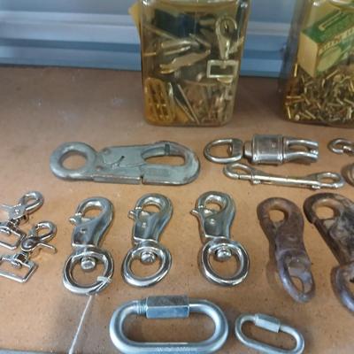 Lot of Clips, Snaps, Hardware & Tools – Swivels, Buckles, Fasteners & More