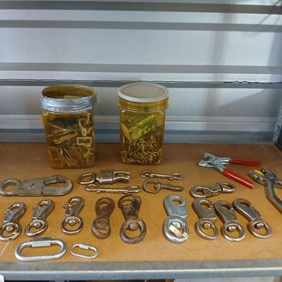 Lot of Clips, Snaps, Hardware & Tools – Swivels, Buckles, Fasteners & More
