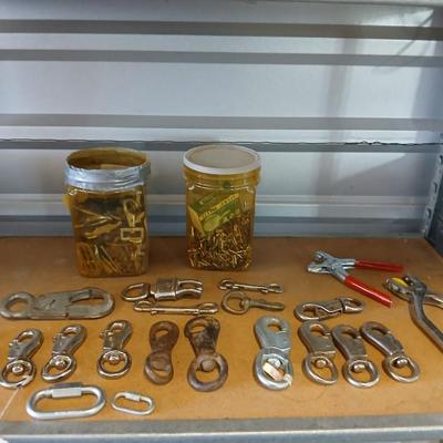 Lot of Clips, Snaps, Hardware & Tools – Swivels, Buckles, Fasteners & More