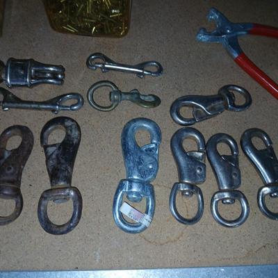 Lot of Clips, Snaps, Hardware & Tools – Swivels, Buckles, Fasteners & More