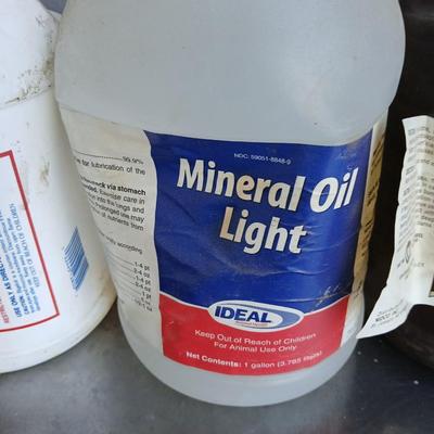 Bulk Livestock & Equine Liquid Supply Lot – Gallon Jugs of Topicals, Oils & Solutions
