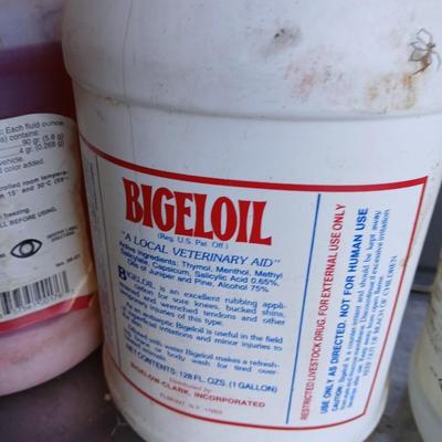 Bulk Livestock & Equine Liquid Supply Lot – Gallon Jugs of Topicals, Oils & Solutions