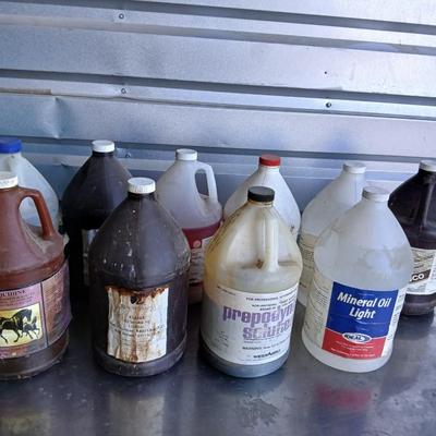 Bulk Livestock & Equine Liquid Supply Lot – Gallon Jugs of Topicals, Oils & Solutions