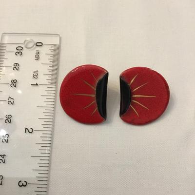 Antique ceramic enamel earrings
