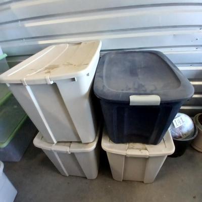 Four Large Storage Totes with Lids