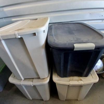 Four Large Storage Totes with Lids