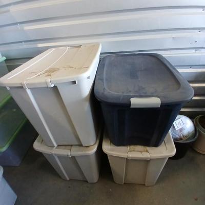 Four Large Storage Totes with Lids