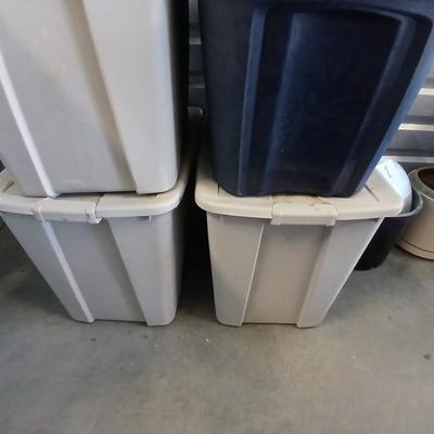 Four Large Storage Totes with Lids