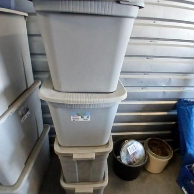 Four Storage Totes with Lids