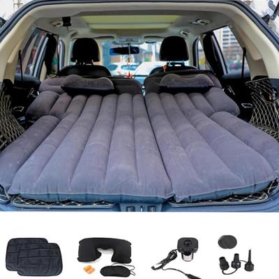 Inflatable SUV Air Mattress - 3-in-1 Thickened Flocked Inflatable Car Camping Travel Air Mattress w/2 PIllows, Air Pump, Neck Pillow, Eye...