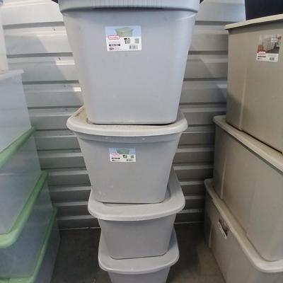 Four Storage Totes with Lids