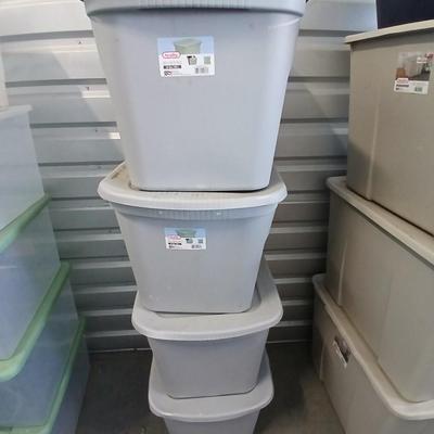Four Storage Totes with Lids