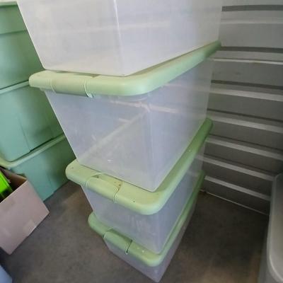 Four Storage Totes with Lids