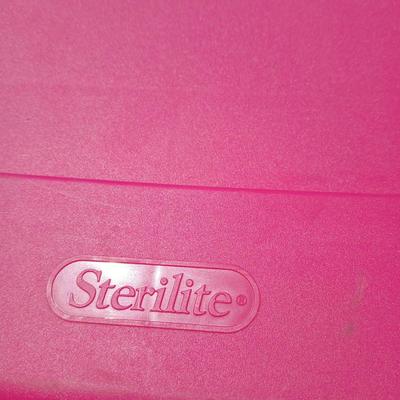 Pair of 3- Drawered Plastic Storage Units – Pink & White