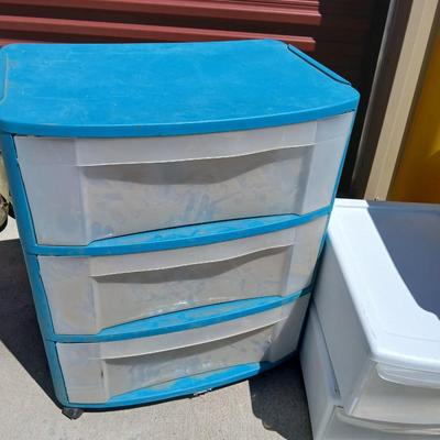 Lot of 7 Plastic Drawer Storage Units – Assorted Sizes