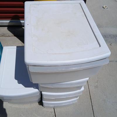 Lot of 7 Plastic Drawer Storage Units – Assorted Sizes