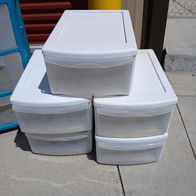 Lot of 7 Plastic Drawer Storage Units – Assorted Sizes