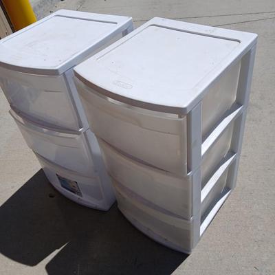 Set of 2 Sterilite 3-Drawer Storage Units – White