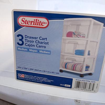 Set of 2 Sterilite 3-Drawer Storage Units – White