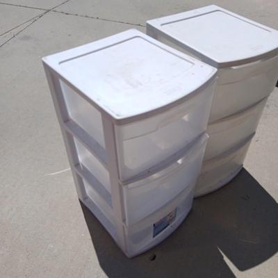 Set of 2 Sterilite 3-Drawer Storage Units – White