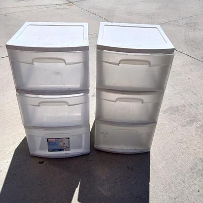 Set of 2 Sterilite 3-Drawer Storage Units – White