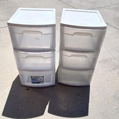 Set of 2 Sterilite 3-Drawer Storage Units – White