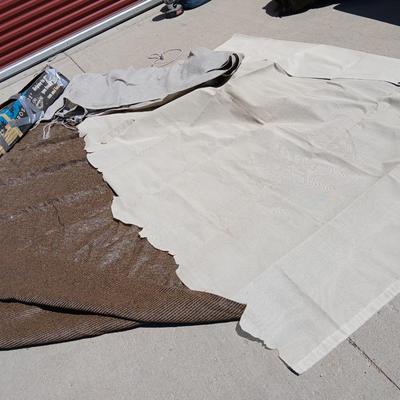 Lot of Assorted Shade Cloths & Canopy Frame Pieces in box