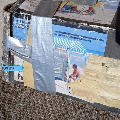 Lot of Assorted Shade Cloths & Canopy Frame Pieces in box