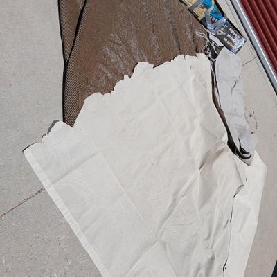 Lot of Assorted Shade Cloths & Canopy Frame Pieces in box