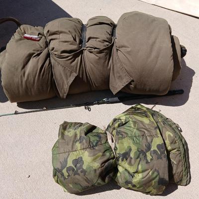 Cabela’s Sleeping Bag & Camouflage Camp Blanket Lot