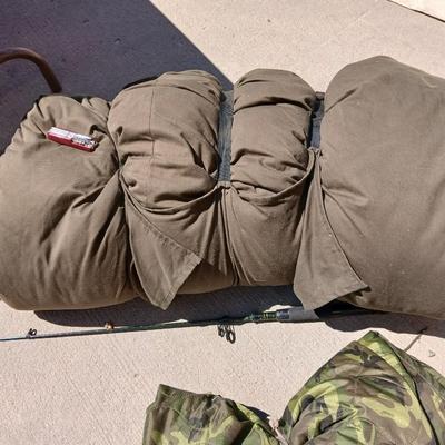 Cabela’s Sleeping Bag & Camouflage Camp Blanket Lot