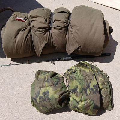 Cabela’s Sleeping Bag & Camouflage Camp Blanket Lot