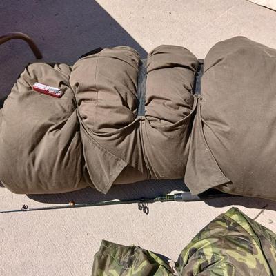 Cabela’s Sleeping Bag & Camouflage Camp Blanket Lot