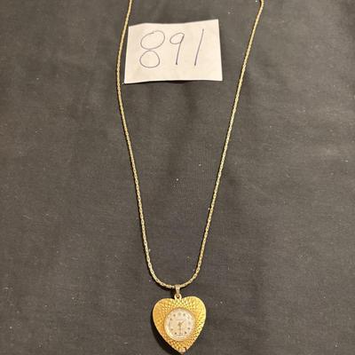 Vintage Heart Watch Pendant