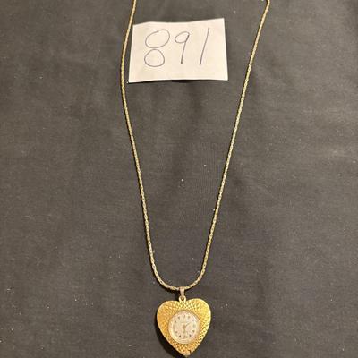 Vintage Heart Watch Pendant
